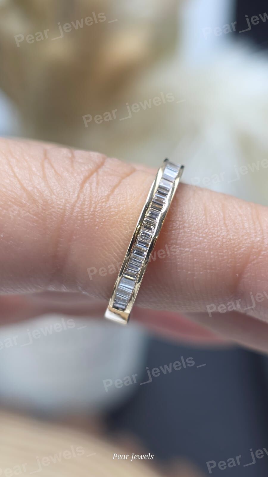 Baguette Moissanite Diamond Ring Iced Out 925 Sterling Silver Wedding Anniversary Gift Ring