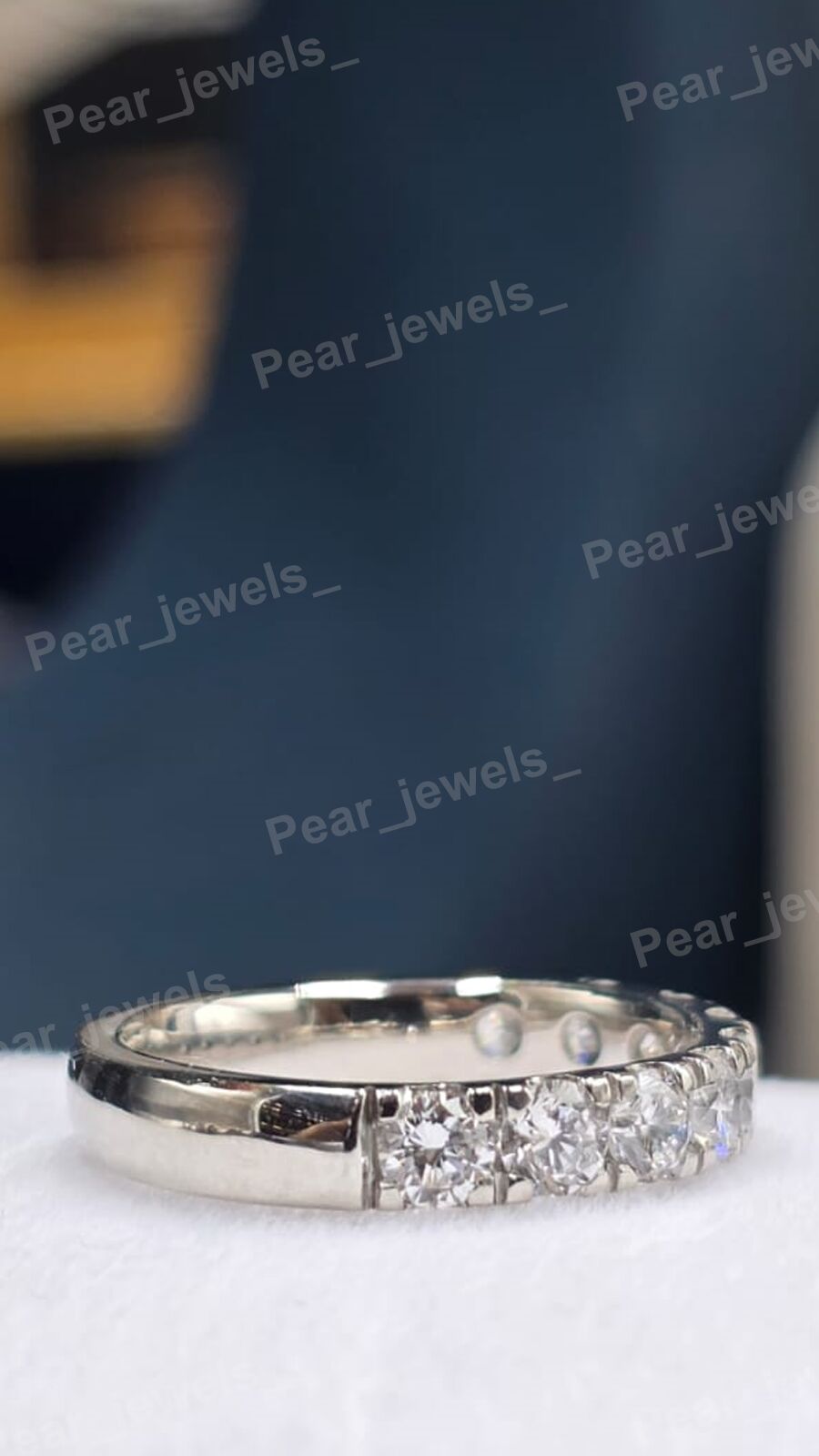 Moissanite Eternity Band 925 Silver Round Cut Wedding Stackable Ring Gift