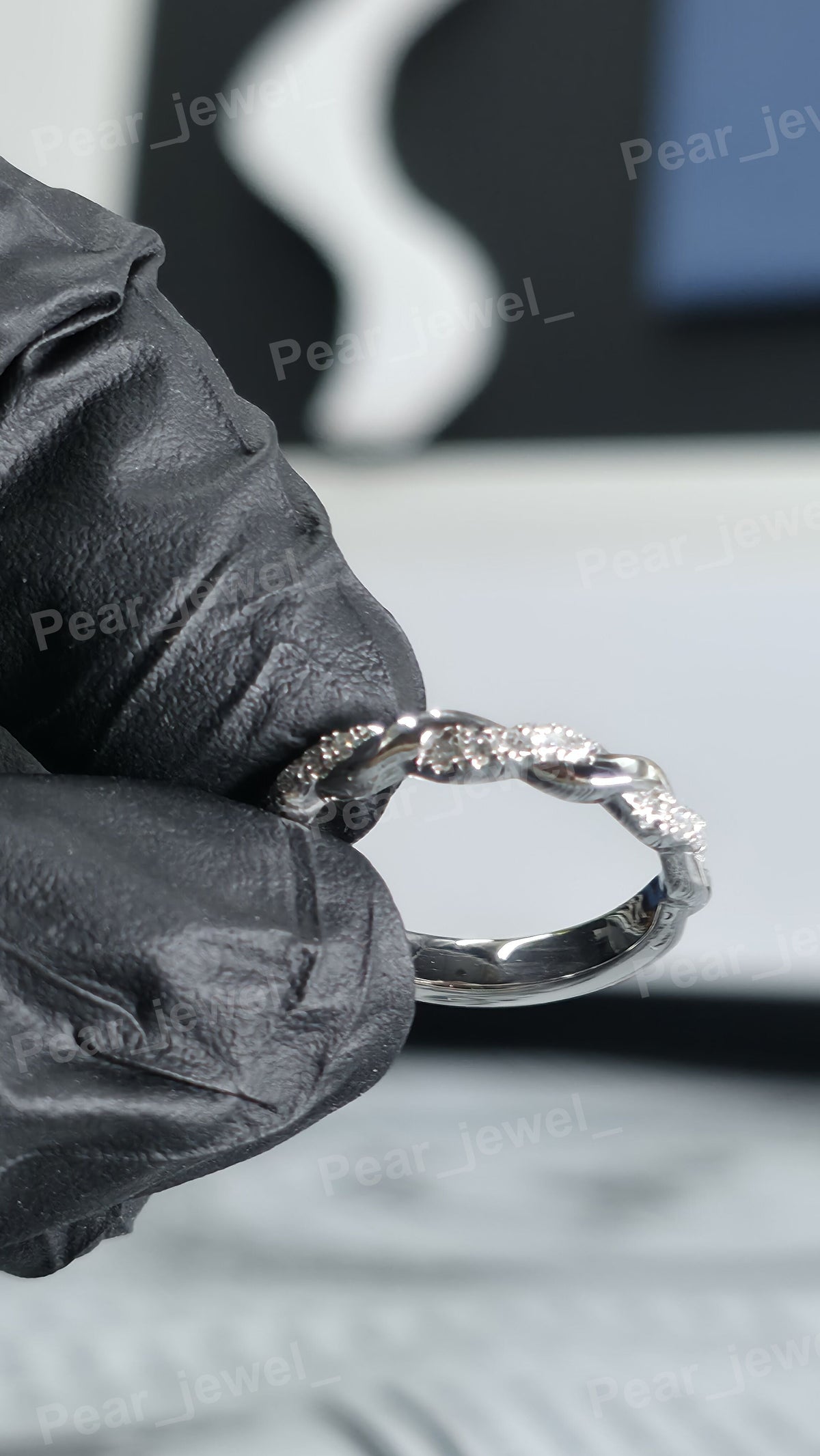 VVS Moissanite Diamond Luxury Ring Iced Out Silver Half Eternity Ring For Women Wear