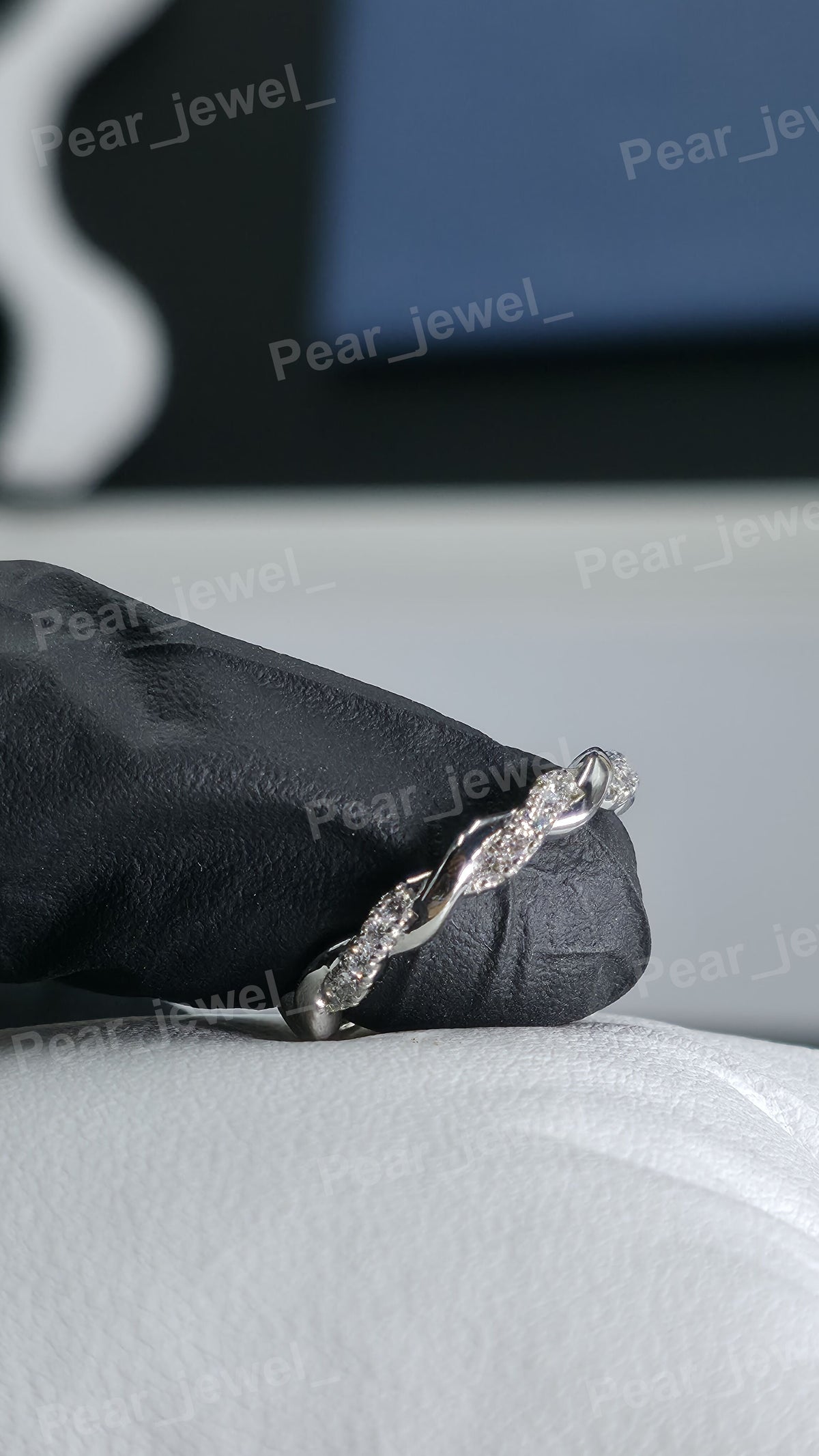 VVS Moissanite Diamond Luxury Ring Iced Out Silver Half Eternity Ring For Women Wear