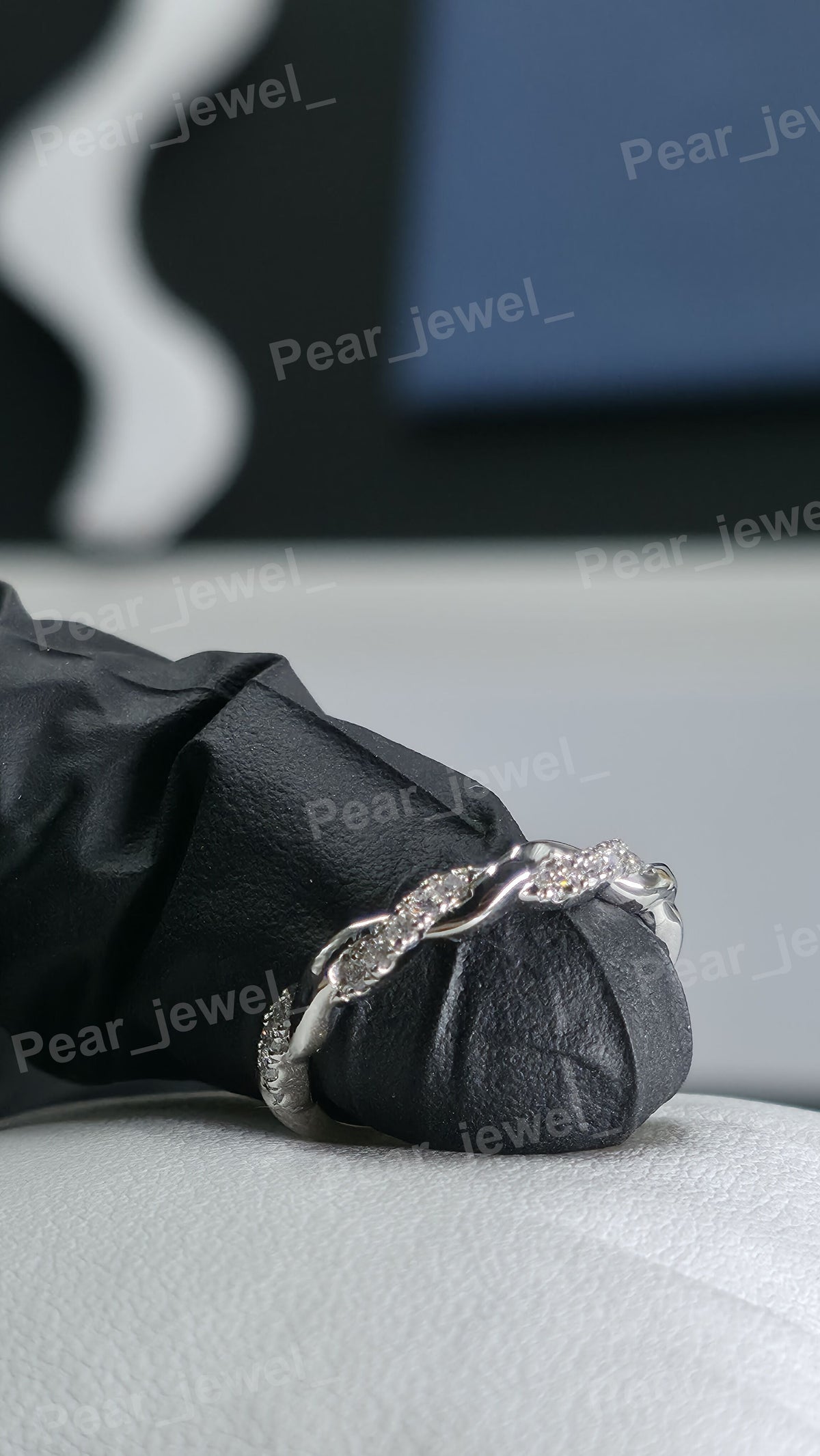 VVS Moissanite Diamond Luxury Ring Iced Out Silver Half Eternity Ring For Women Wear