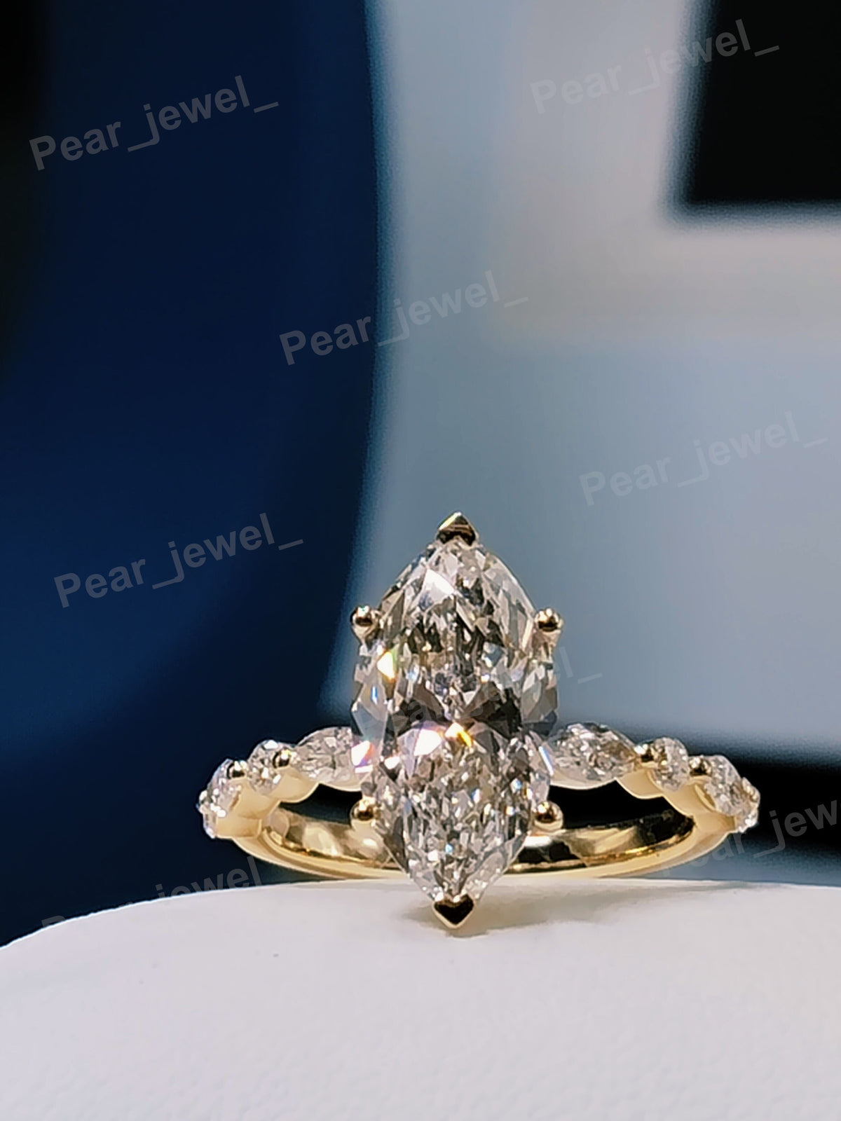 2.15Ct Marquise Moissanite Diamond Iced Out 925 Silver Elegant Prposal Ring Foe Women