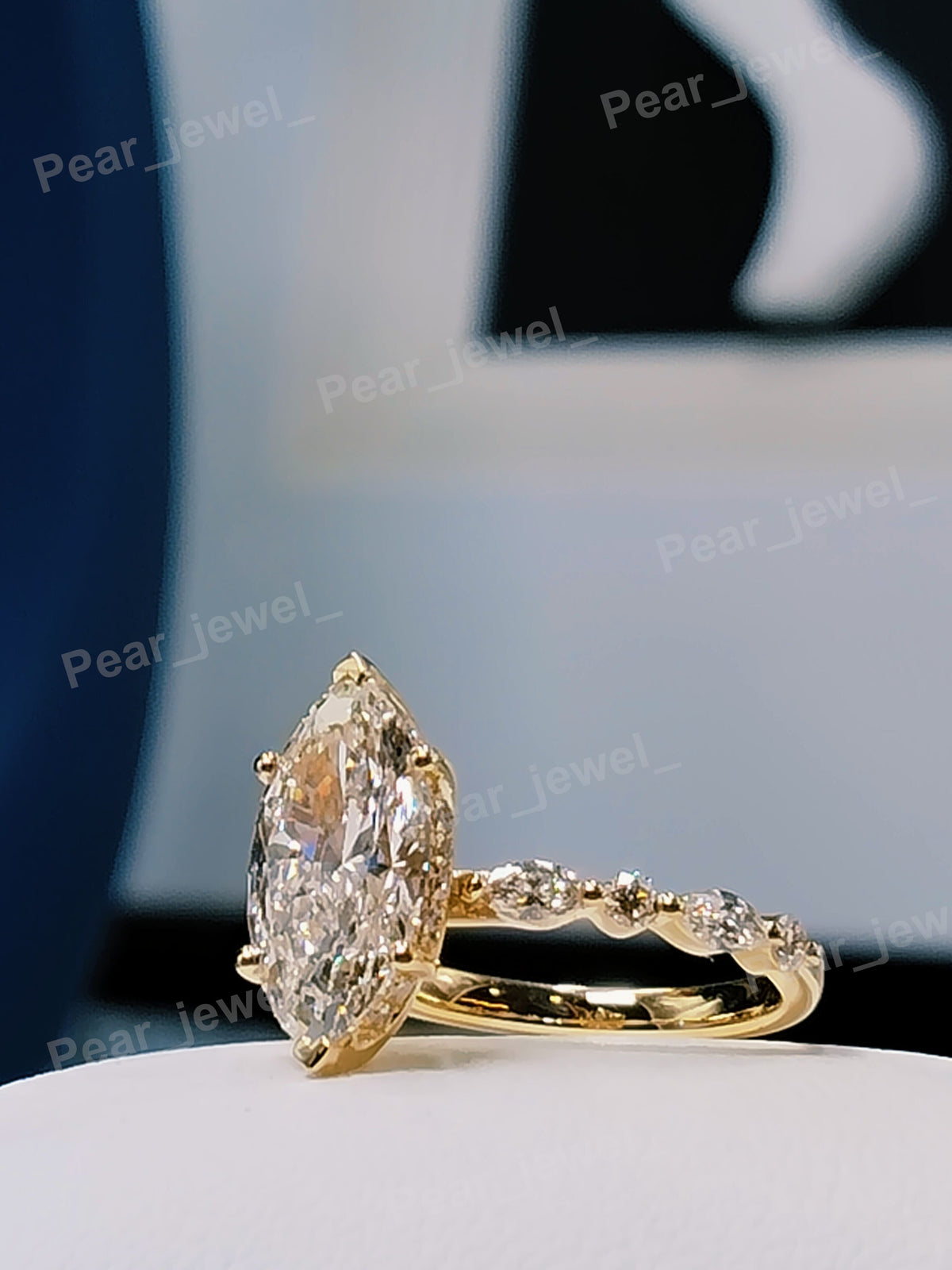 2.15Ct Marquise Moissanite Diamond Iced Out 925 Silver Elegant Prposal Ring Foe Women