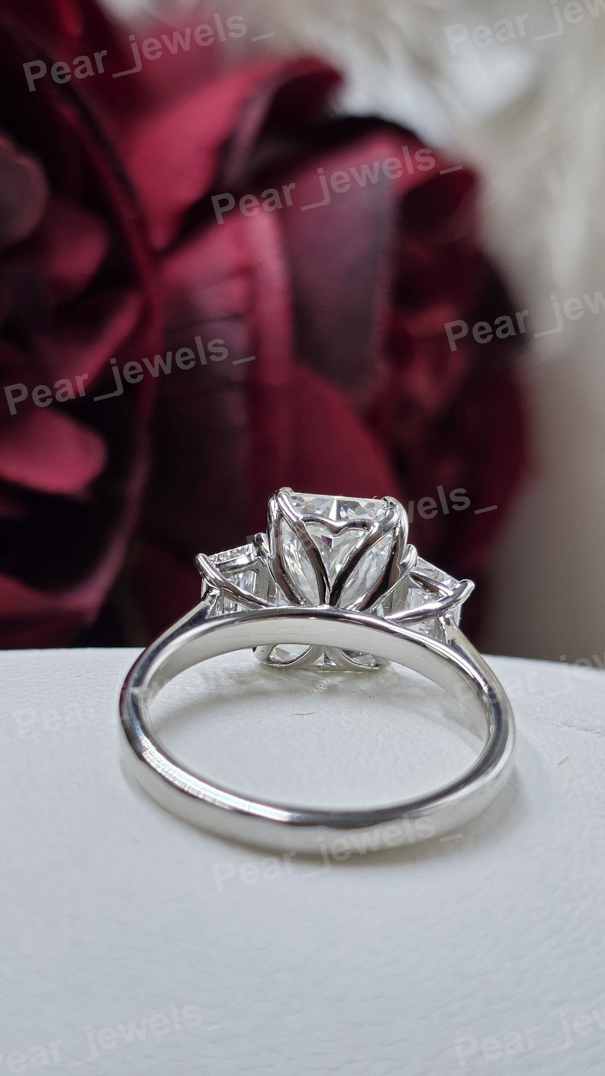 Radiant Cut VVS Moissanite Diamond Iced Out 925 Silver Ring For Women Wear