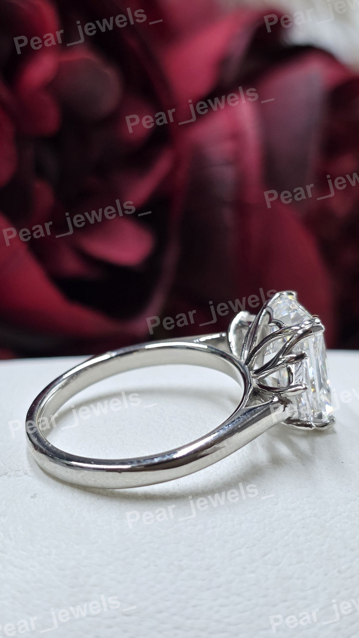 Radiant Cut VVS Moissanite Diamond Iced Out 925 Silver Ring For Women Wear