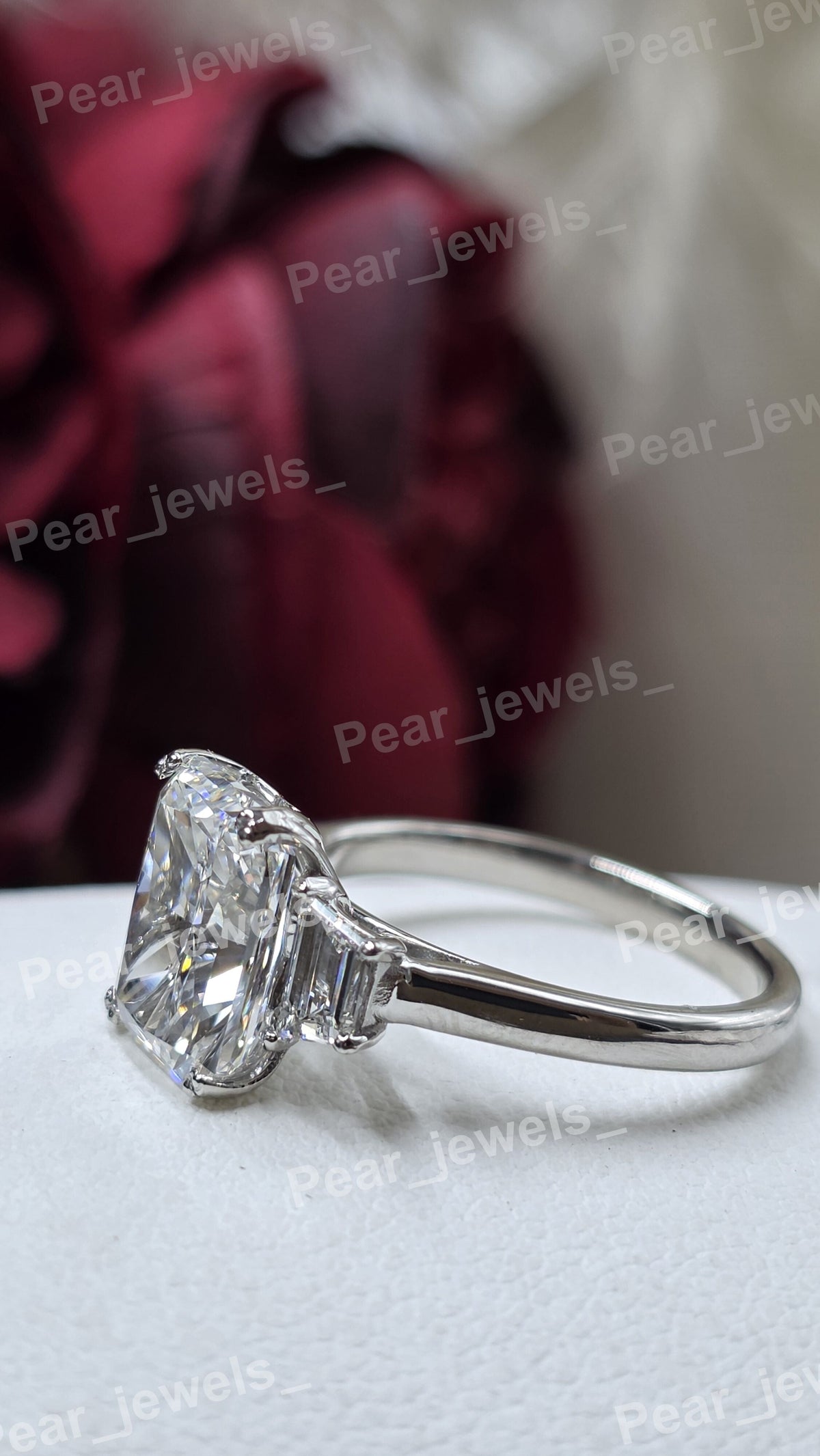 Radiant Cut VVS Moissanite Diamond Iced Out 925 Silver Ring For Women Wear