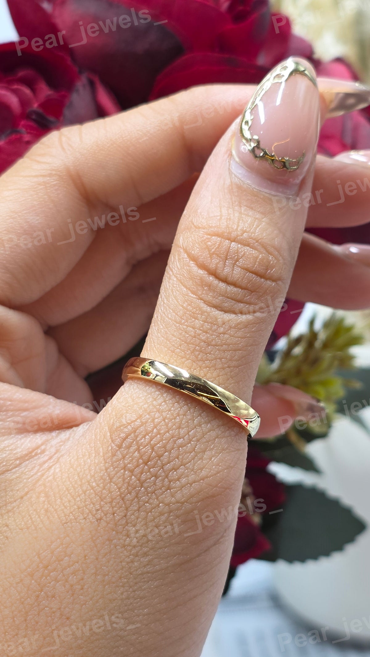 925 Silver Rhodium Plated Wedding Band For Unisex Wear Thin Band