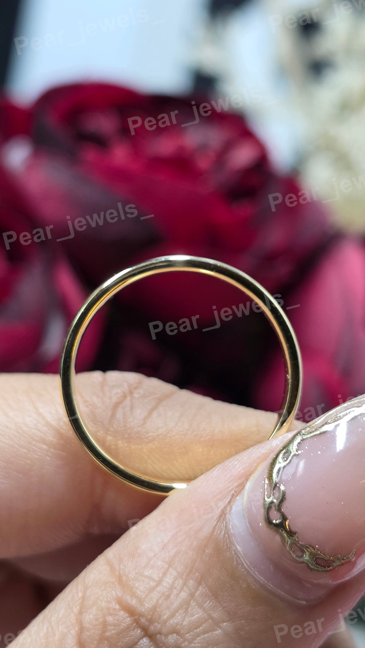 925 Silver Rhodium Plated Wedding Band For Unisex Wear Thin Band