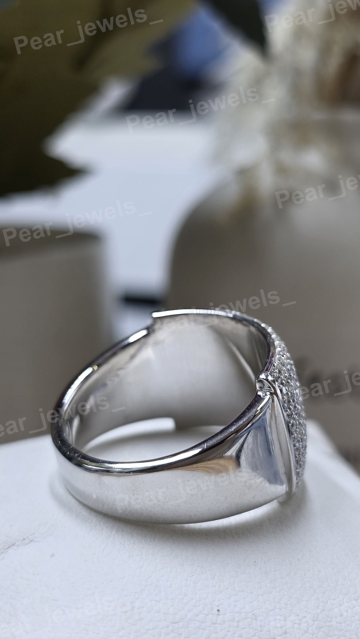 925 Sterling Silver Round Cut Moissanite Diamond Luxury Statement Ring For Women And Men Wear