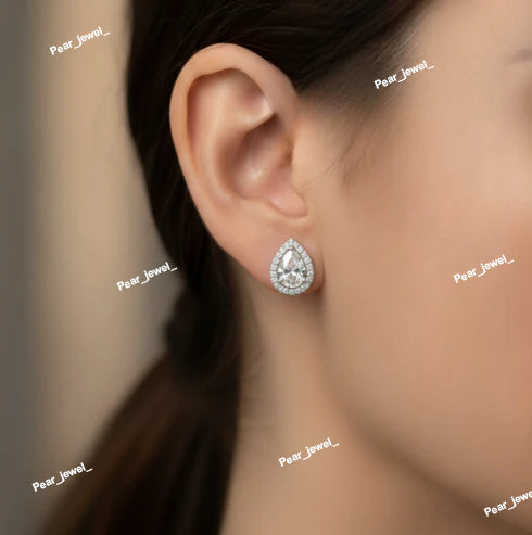 Pear Cut Solitaire Two In One Stud Earrings Iced Out Shine