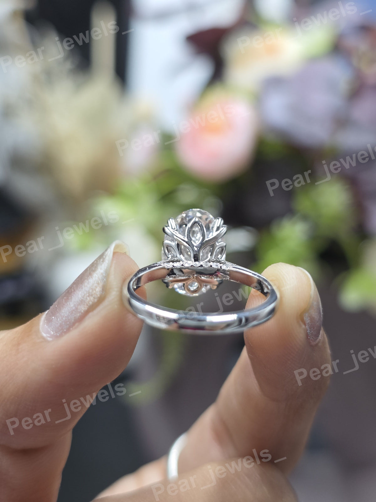 VVS Moissanite Diamond 4.02 Ct Oval 925 Sterling Silver Women Wear Ring
