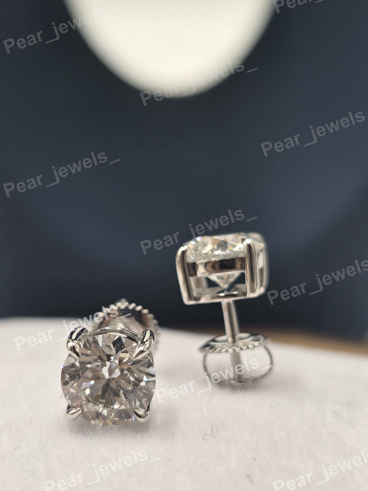 Iced Out Round cut VVS Moissanite Diamond  Sparkling 925 Siver Women And Men Wear Earring