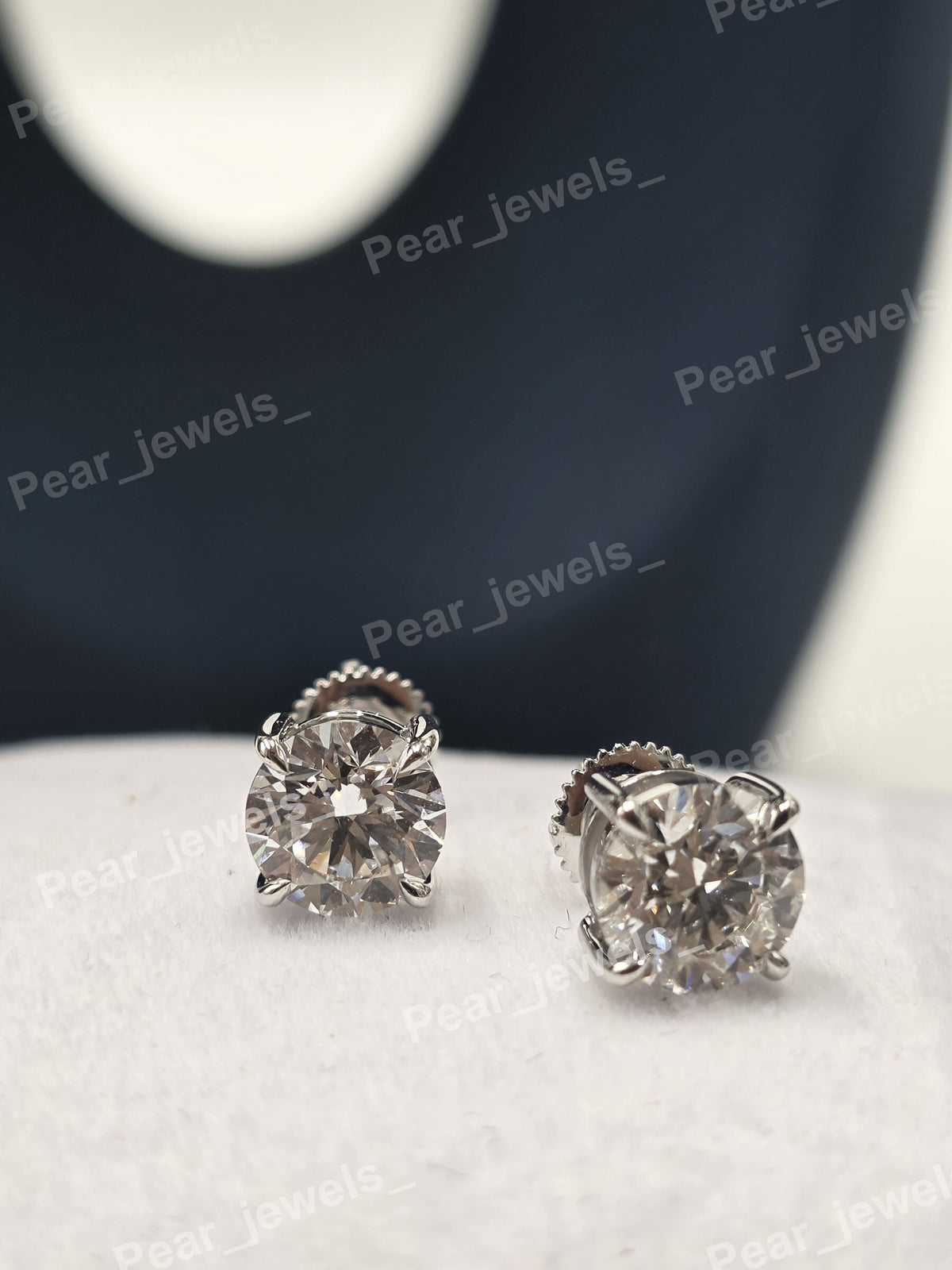 Iced Out Round cut VVS Moissanite Diamond  Sparkling 925 Siver Women And Men Wear Earring