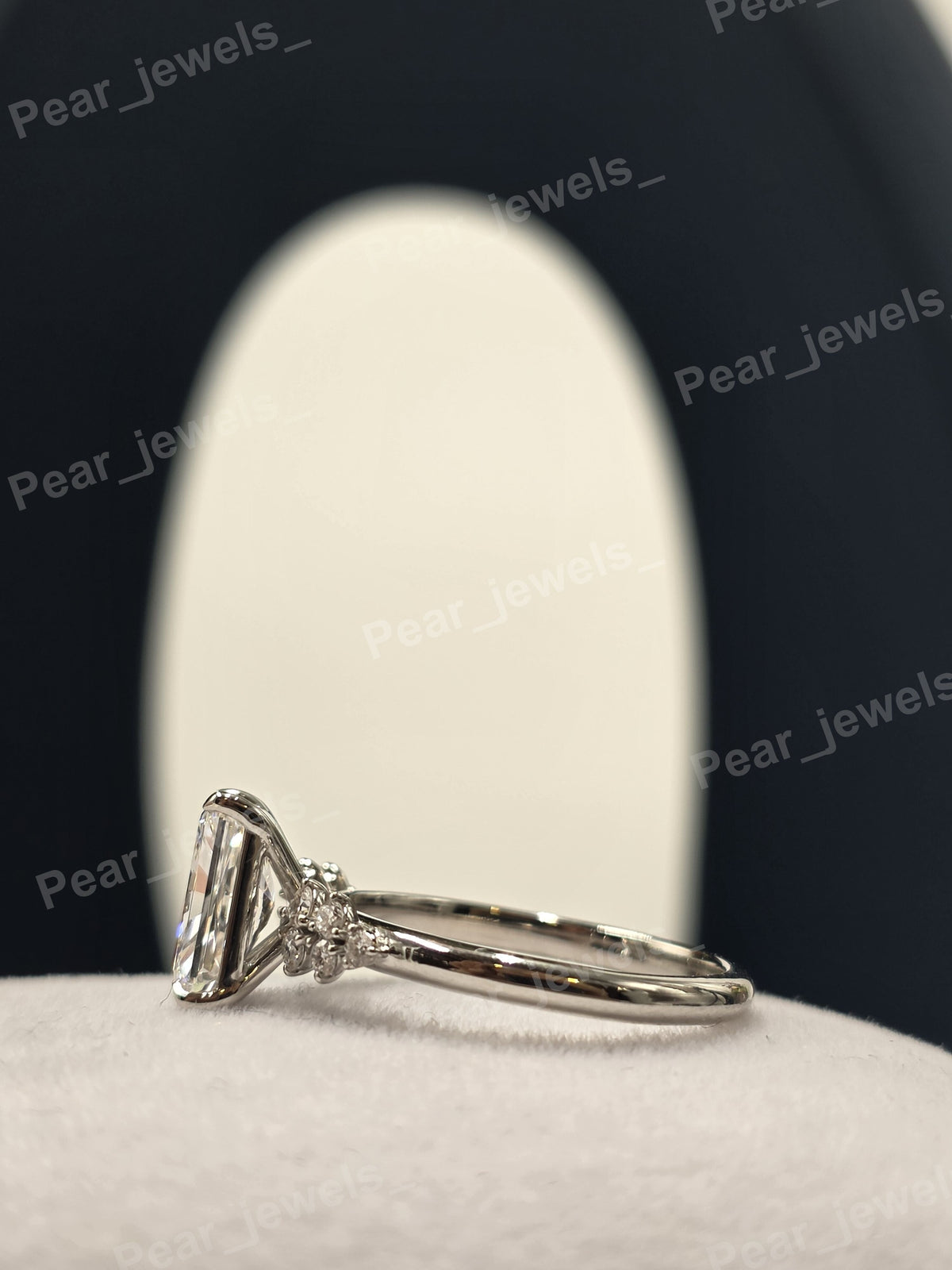 2.47 Ct Radiant Cut VVS Moissanite Diamond 925 Sterling Silver Engagement Ring