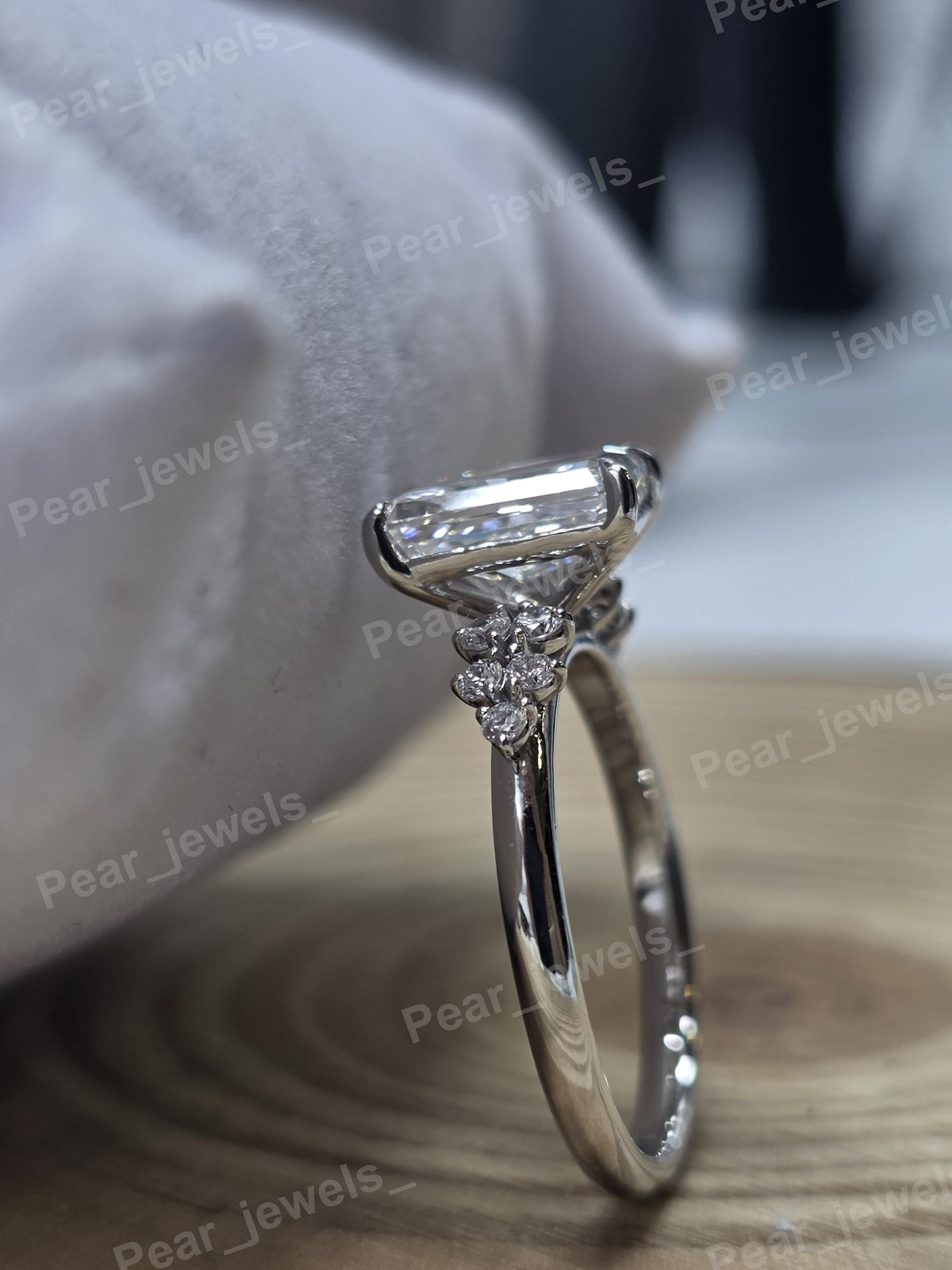 2.47 Ct Radiant Cut VVS Moissanite Diamond 925 Sterling Silver Engagement Ring
