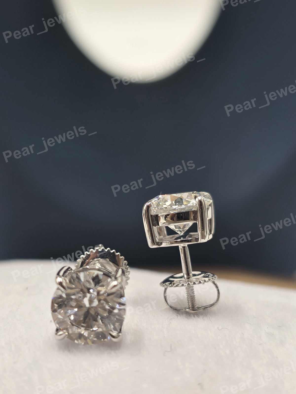 Iced Out Round cut VVS Moissanite Diamond  Sparkling 925 Siver Women And Men Wear Earring