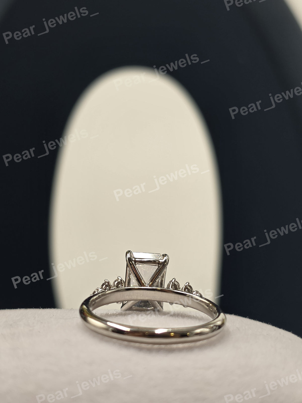 2.47 Ct Radiant Cut VVS Moissanite Diamond 925 Sterling Silver Engagement Ring