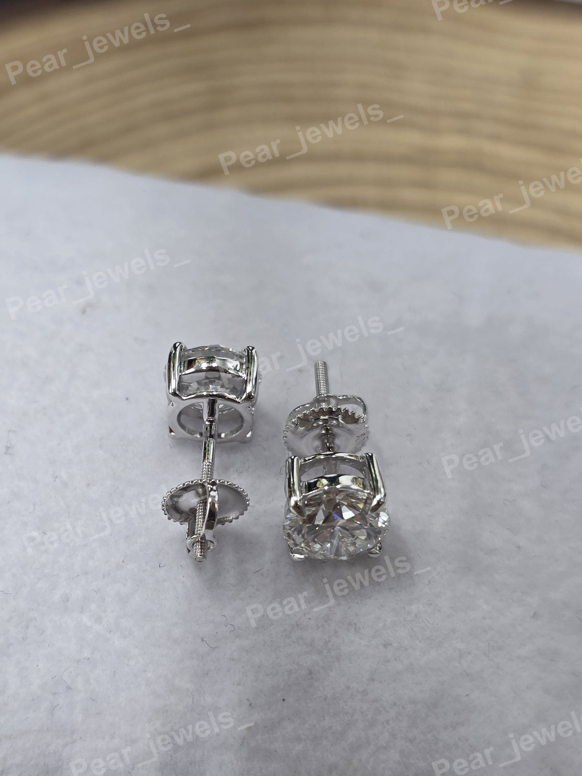 Iced Out Round cut VVS Moissanite Diamond  Sparkling 925 Siver Women And Men Wear Earring