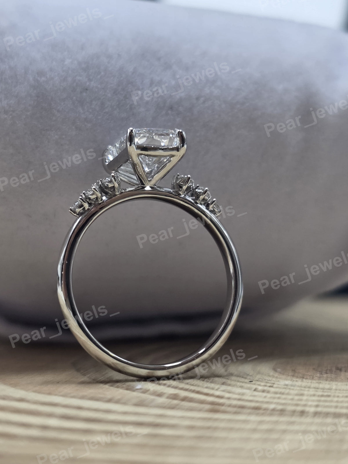 2.47 Ct Radiant Cut VVS Moissanite Diamond 925 Sterling Silver Engagement Ring