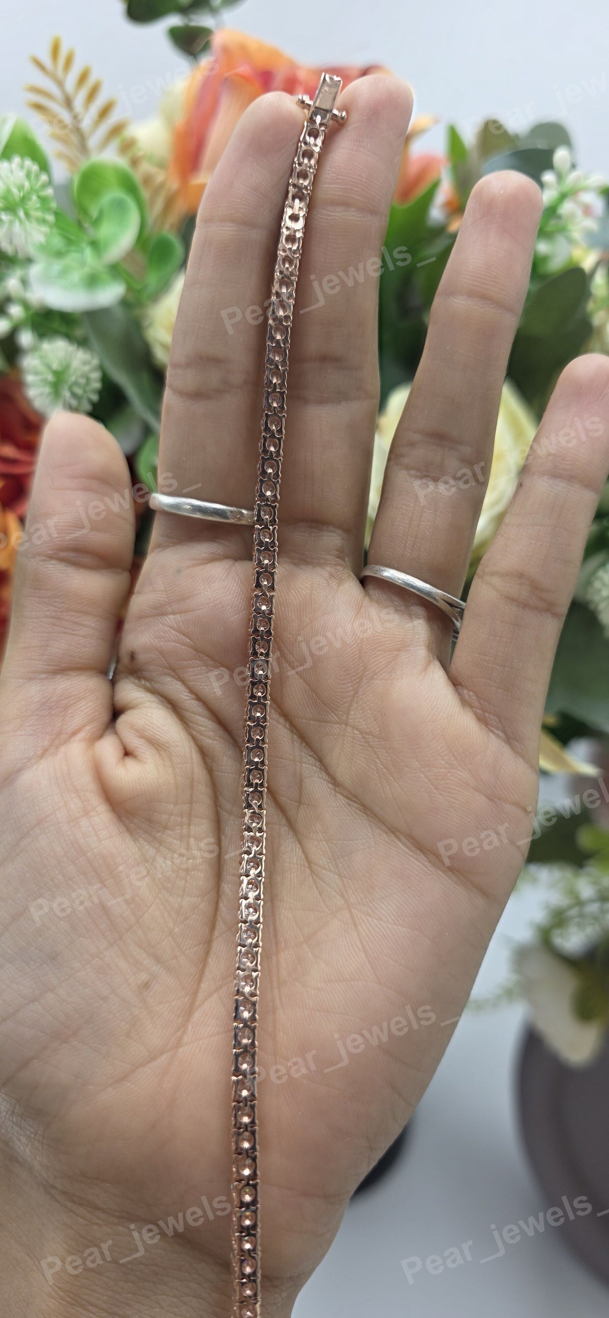 Round Cut VVS Moissanite 925 Sterling Silver Tennis Bracelet for Unisex Party Wear
