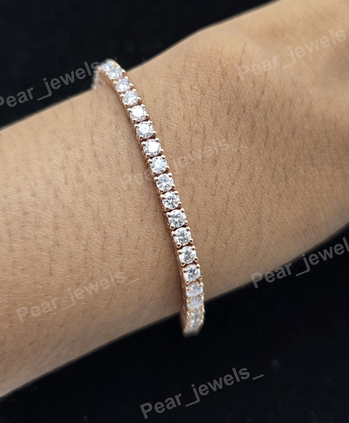 Round Cut VVS Moissanite 925 Sterling Silver Tennis Bracelet for Unisex Party Wear