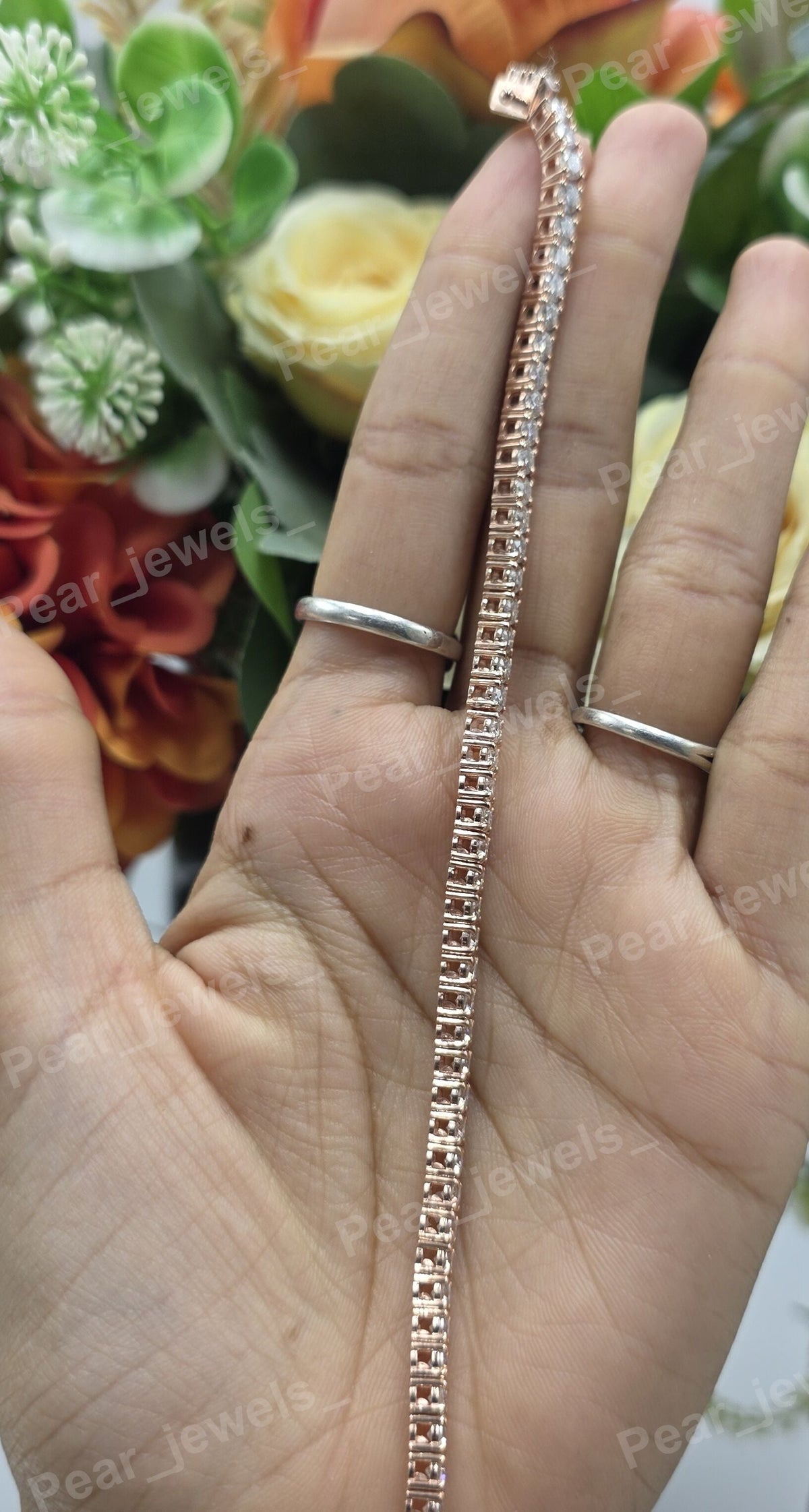 Round Cut VVS Moissanite 925 Sterling Silver Tennis Bracelet for Unisex Party Wear