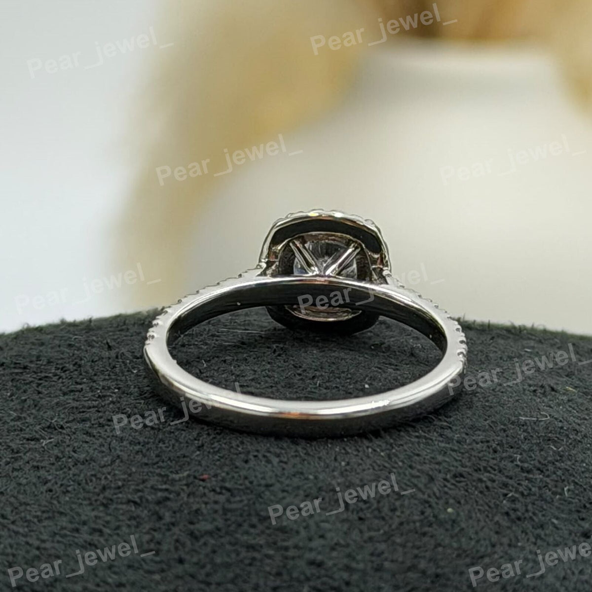 Iced Out 925 Sterling Silver Cushion Cut VVS Moissanite Sparkling Engagement Wear Ring For Women