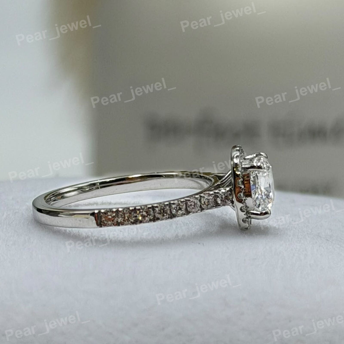 Iced Out 925 Sterling Silver Cushion Cut VVS Moissanite Sparkling Engagement Wear Ring For Women