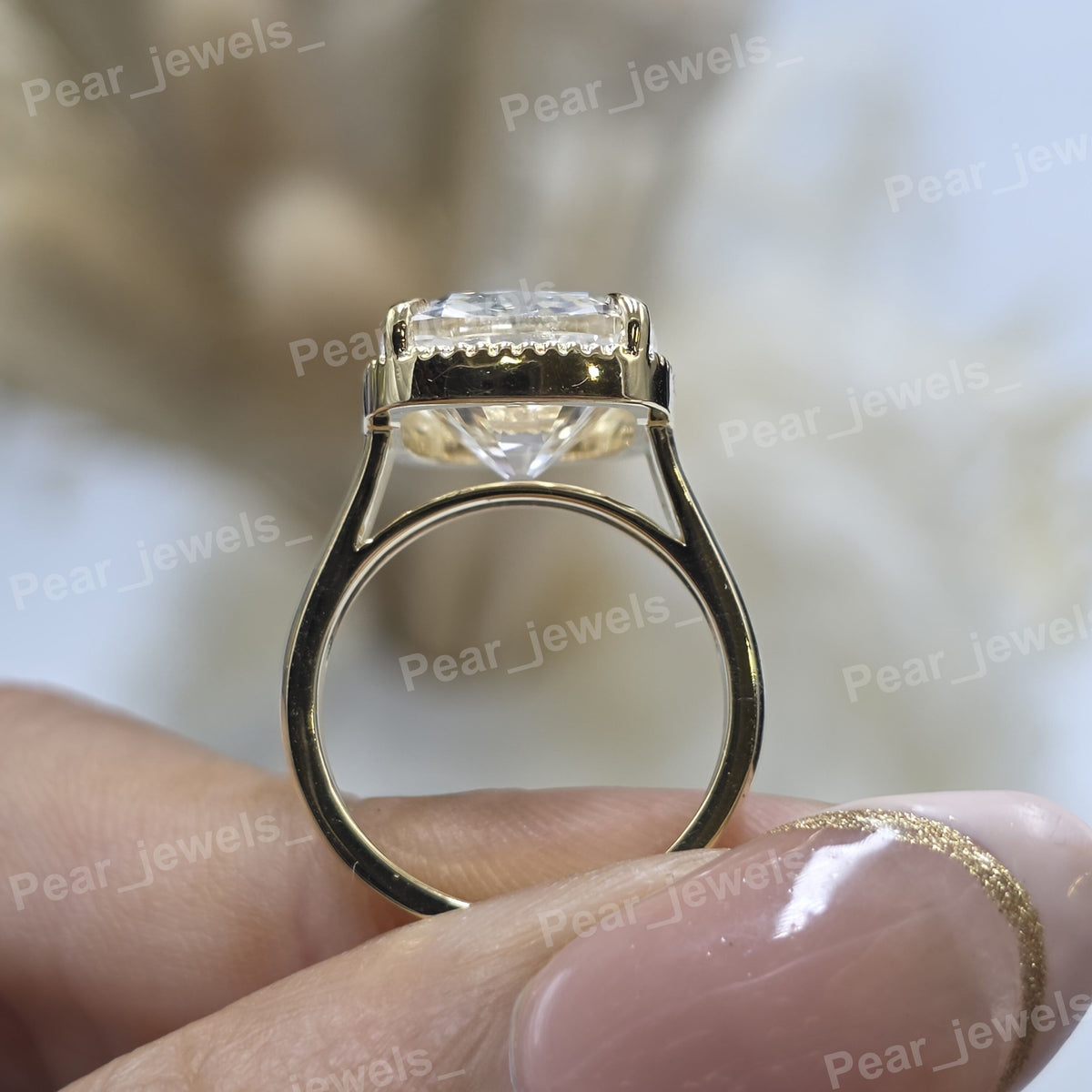 Cushion Cut Sparkling VVS Moissanite Fancy 925 Silver Ring Women Wear