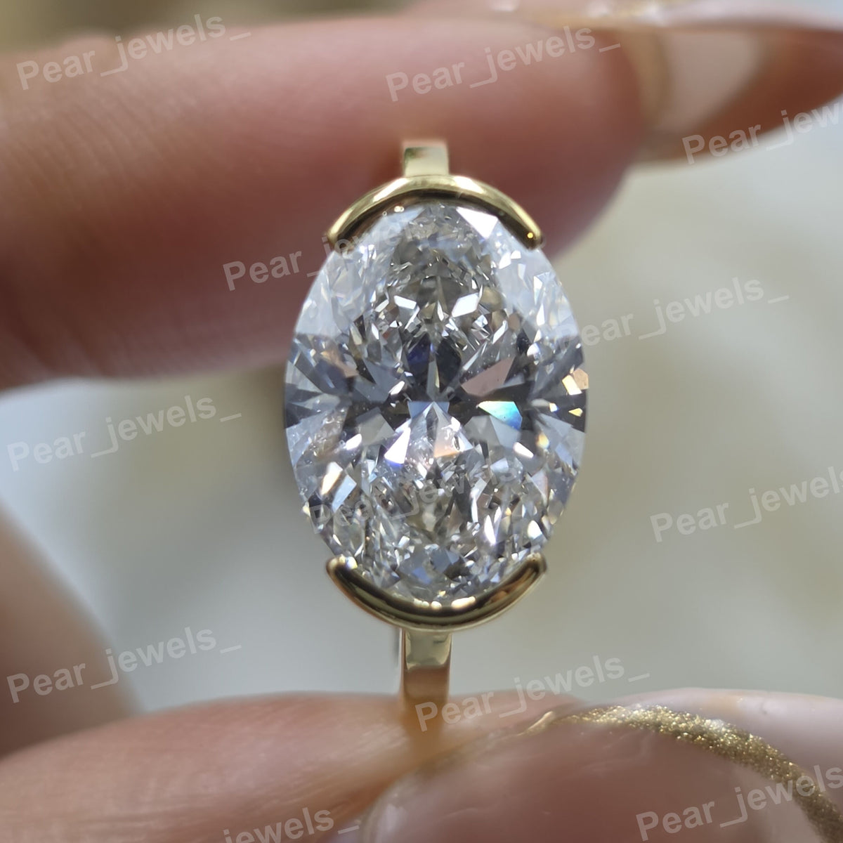 925 Sterling Silver Sparkling High Shine Drip Style VVS Moissanite Ring Women Wear