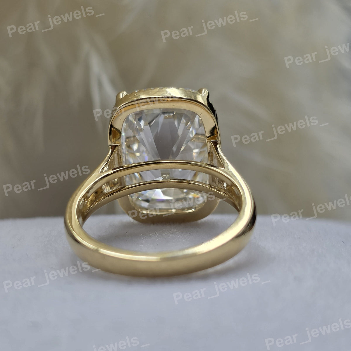 Cushion Cut Sparkling VVS Moissanite Fancy 925 Silver Ring Women Wear