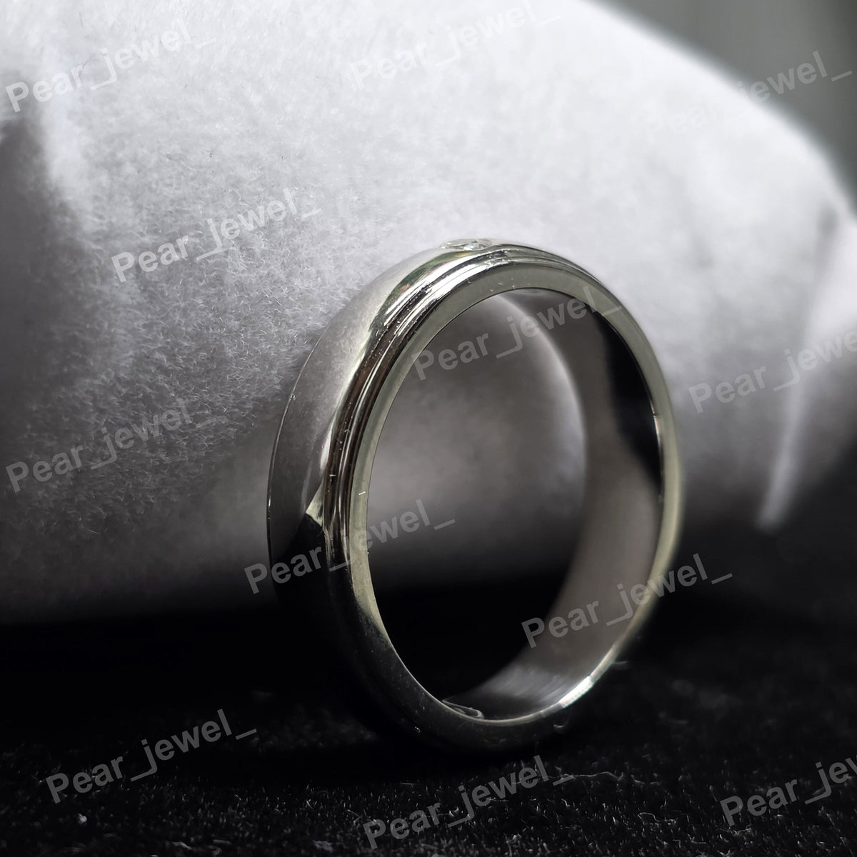 925 Sterling Silver Moissanite Diamond Wedding Band For Men's Wear & Gift