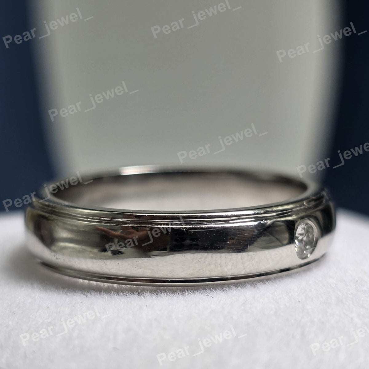 925 Sterling Silver Moissanite Diamond Wedding Band For Men's Wear & Gift