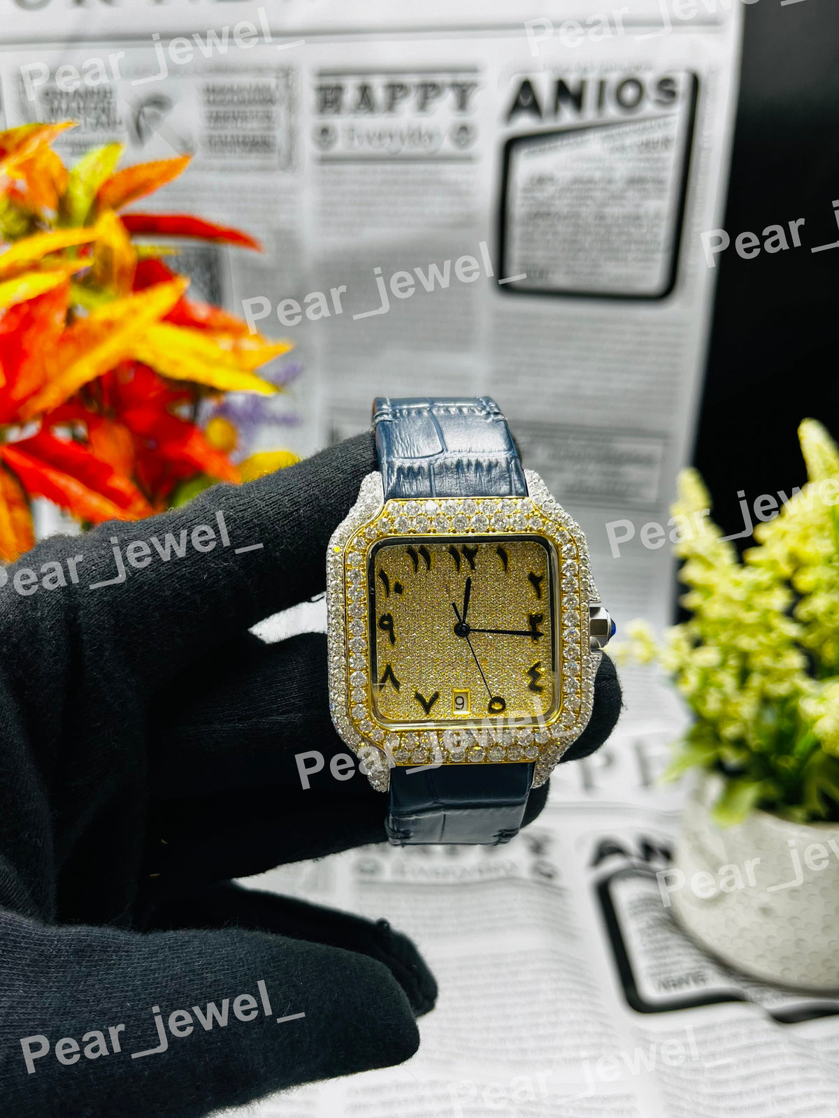 Iced Out Stainless Steel VVS Moissanite Diamond Hip Hop Wrist Watch