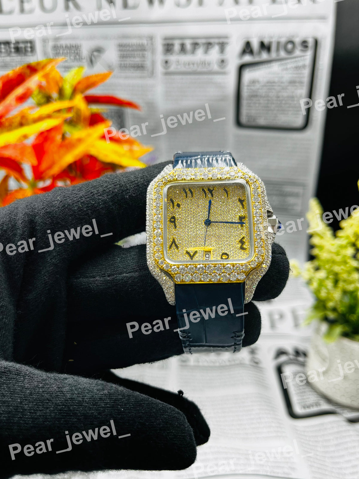 Iced Out Stainless Steel VVS Moissanite Diamond Hip Hop Wrist Watch