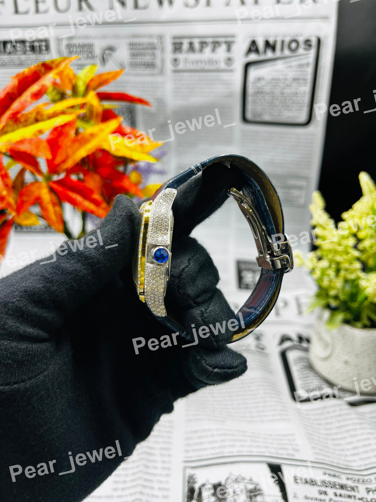 Iced Out Stainless Steel VVS Moissanite Diamond Hip Hop Wrist Watch
