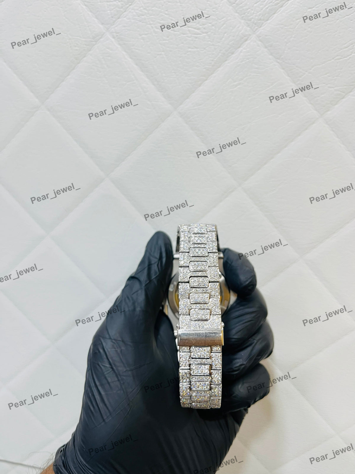 Hip Hop Iced Out Moissanite Diamond Square Dial Stainless Steel Luxury Watch