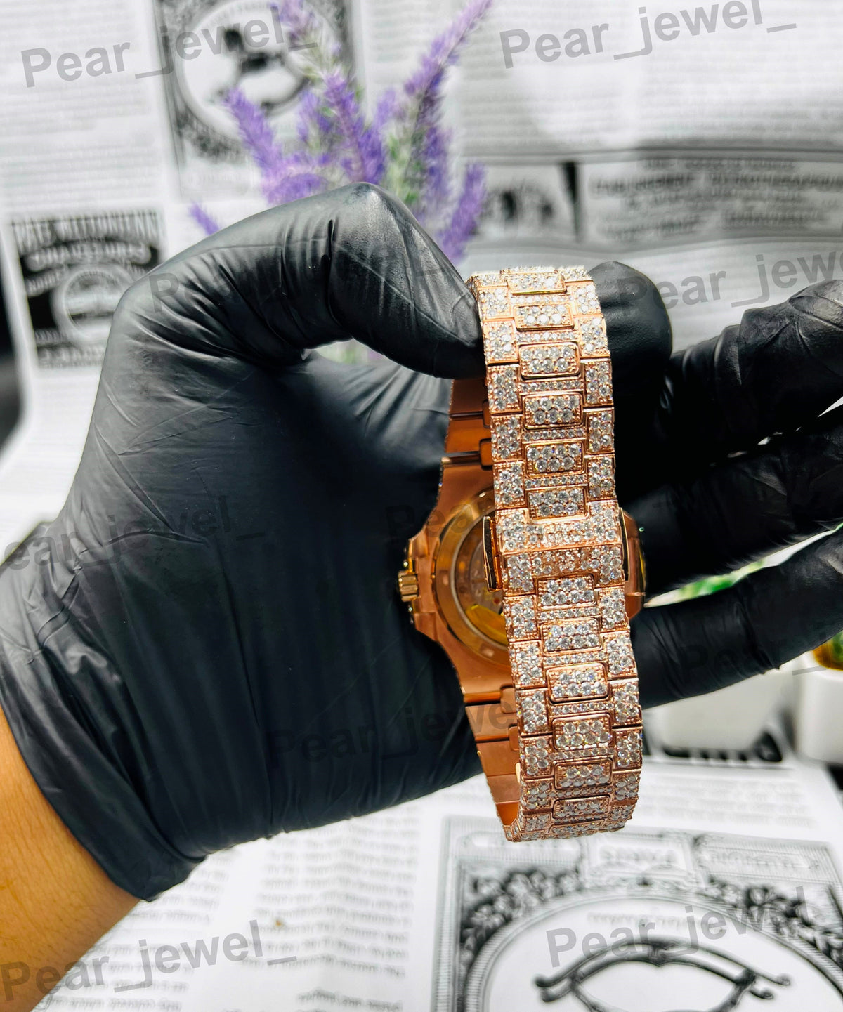 Iced Out VVS Moissanite Diamond Bust Dow Wrist Watch For Unisex