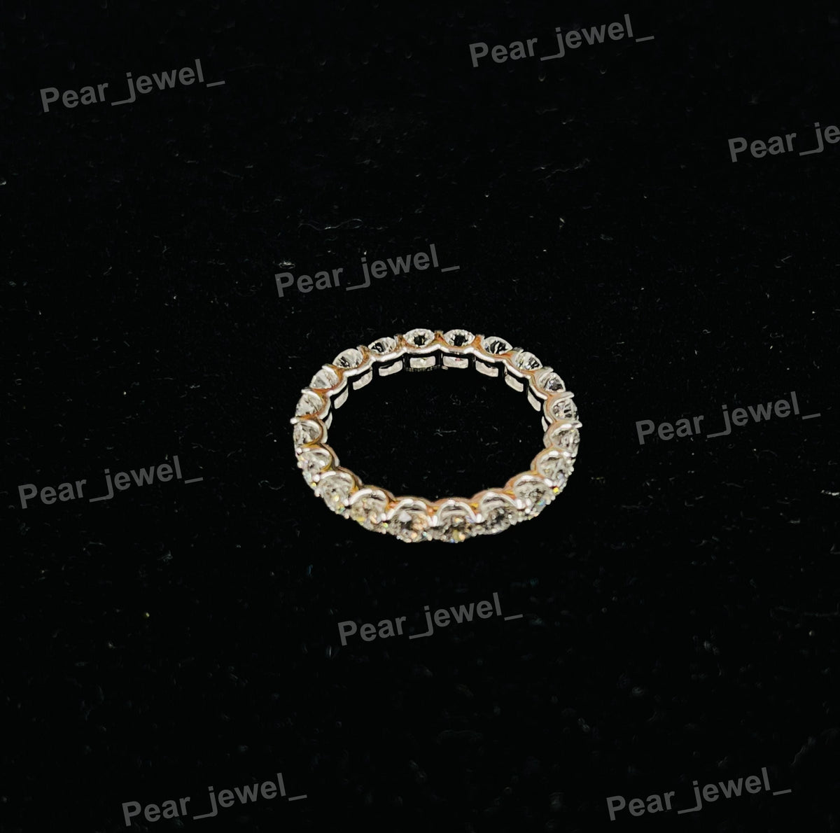 925 sterling Silver Iced Out Moissanite Diamond Eternity Band