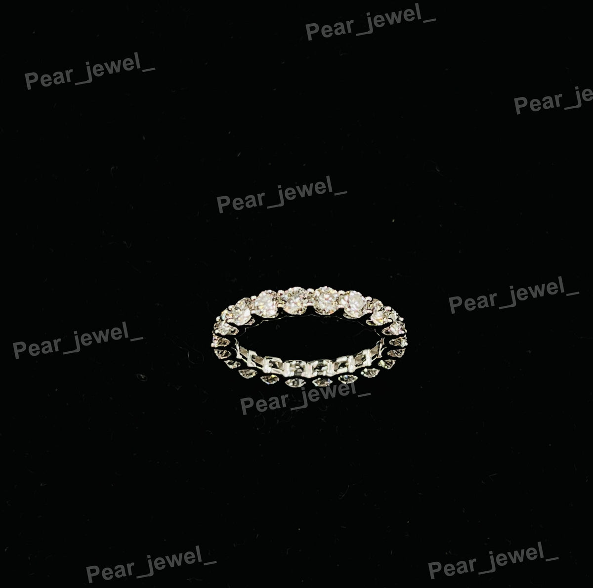 925 sterling Silver Iced Out Moissanite Diamond Eternity Band