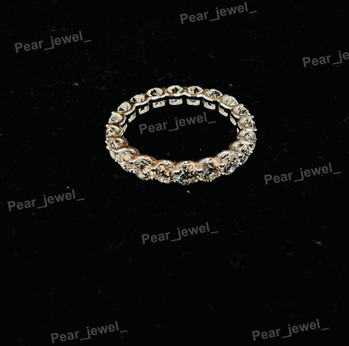 925 sterling Silver Iced Out Moissanite Diamond Eternity Band