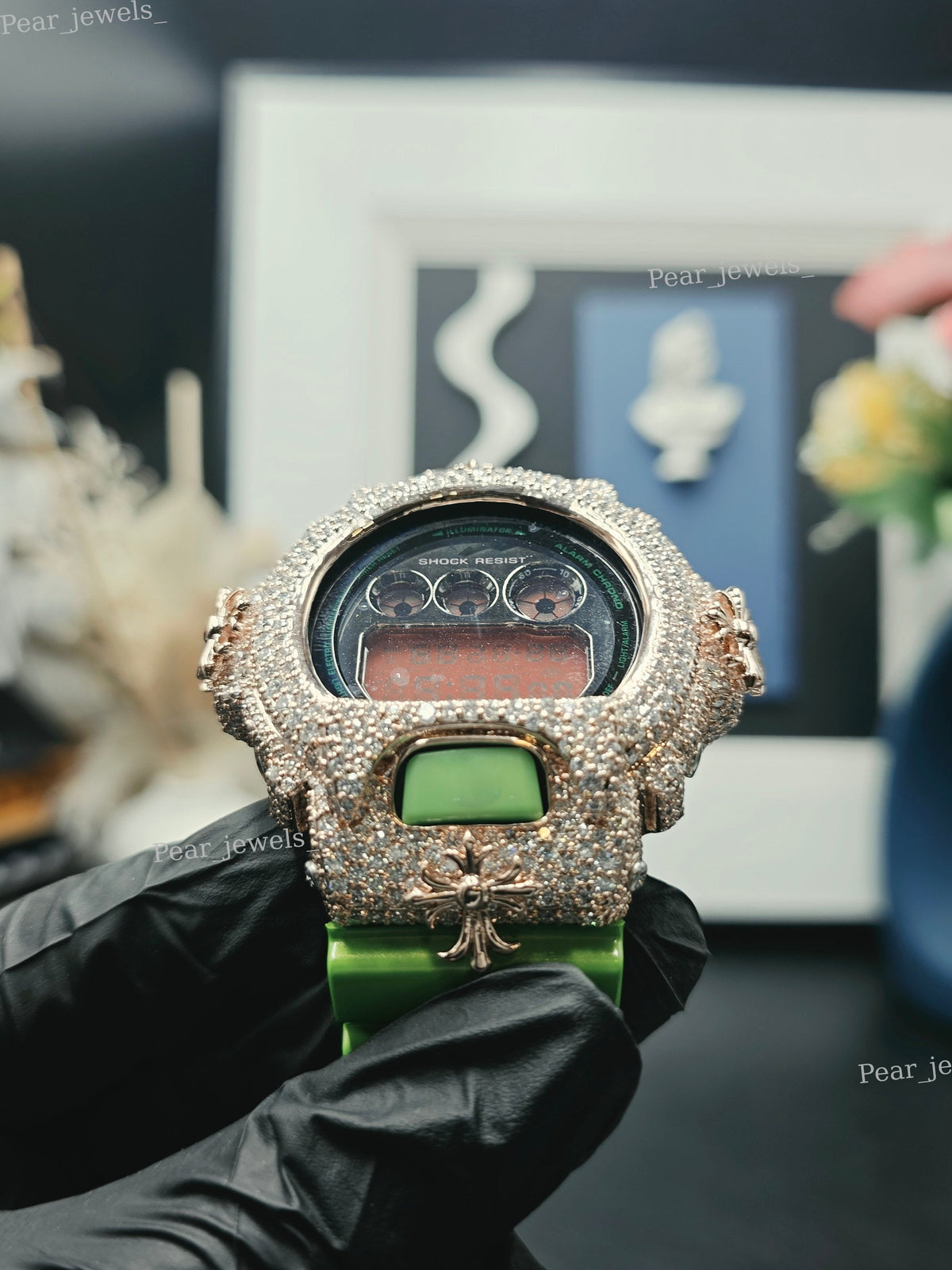 Hip Hop Statement Iced Out VVS Moissanite Party Wear Digital Watch