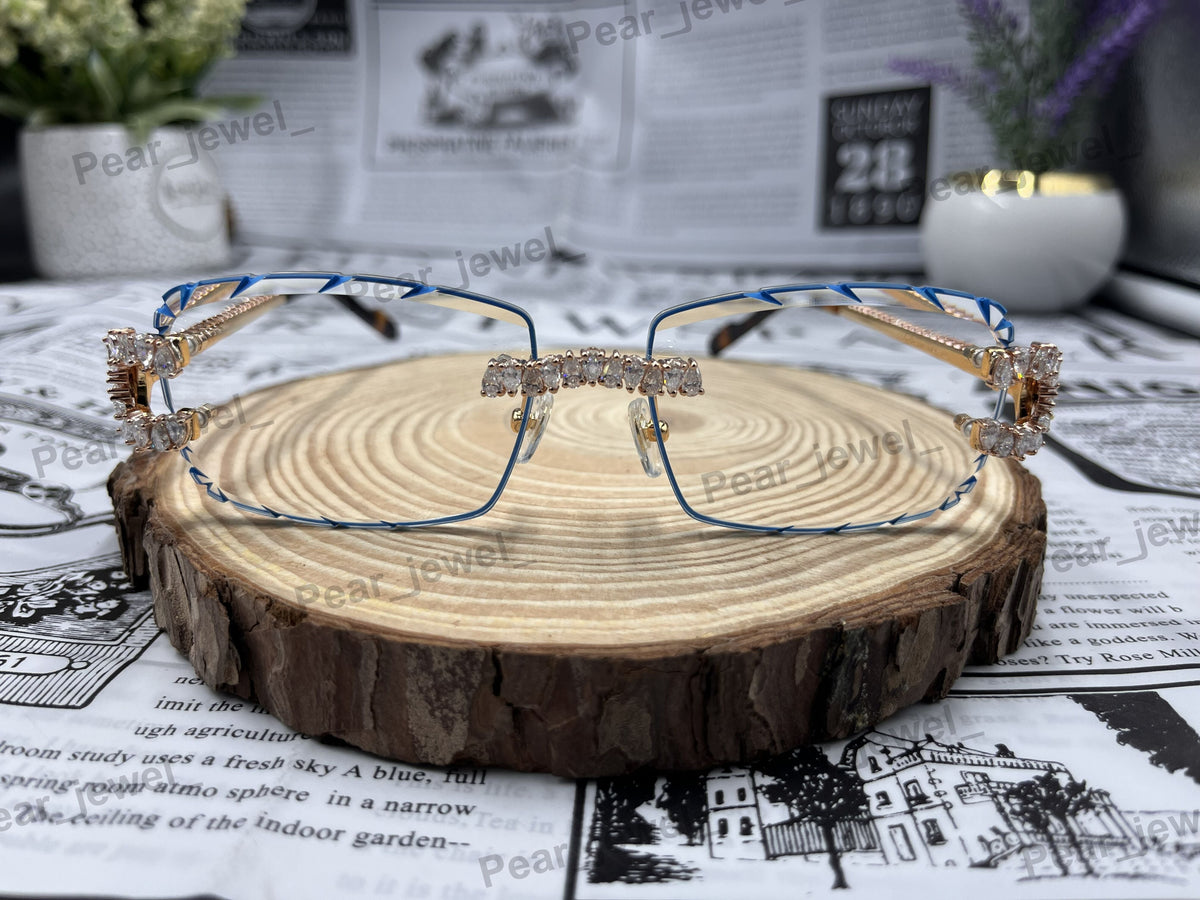 Luxury Photocromic Iced Out VVS Pear Cut Moissanite Diamond Premium Eyewear Sunglasses