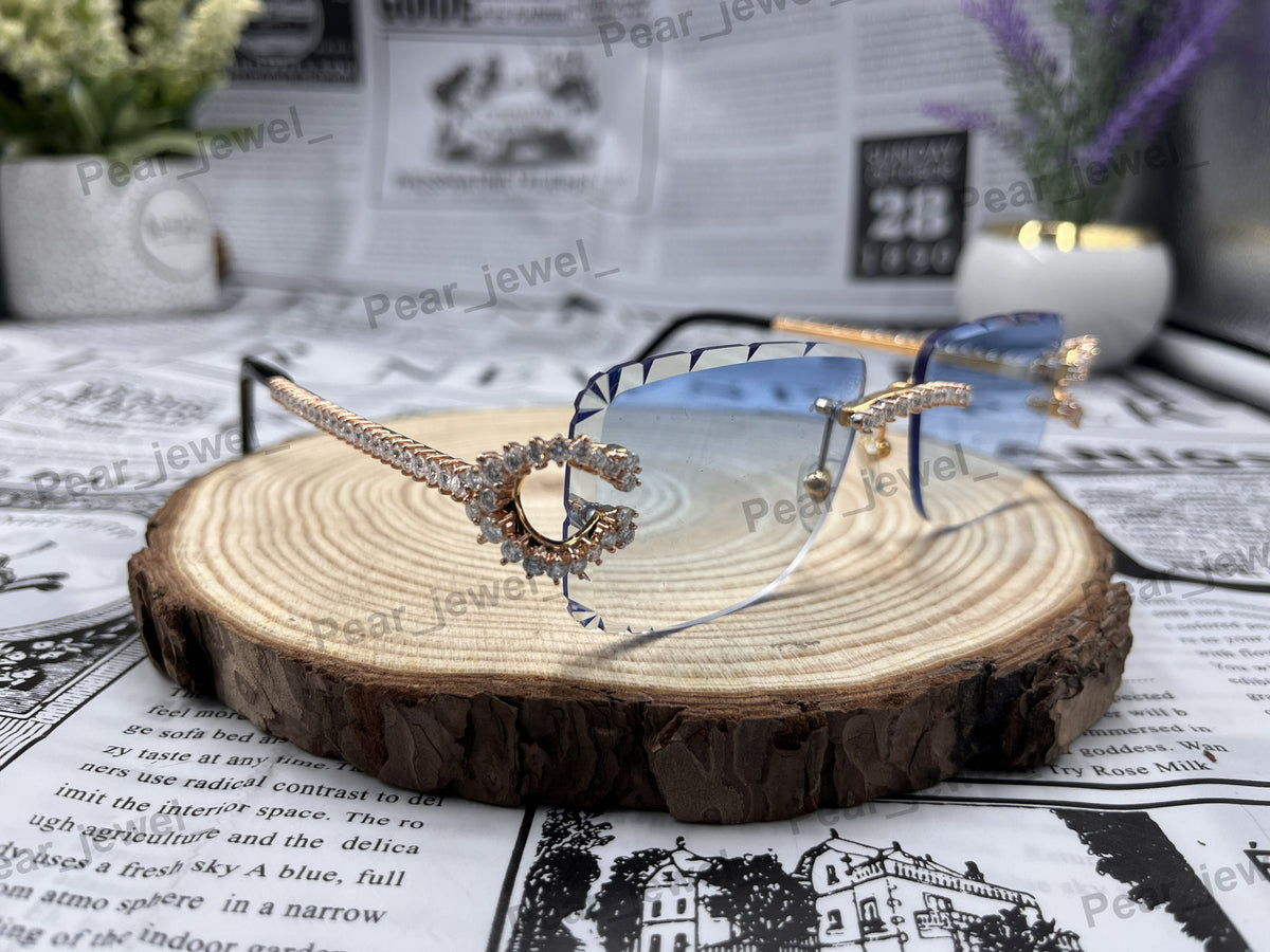 Iced Out VVS Moissanite Diamond Eyeglasses Luxury Square Frame Unisex Wear