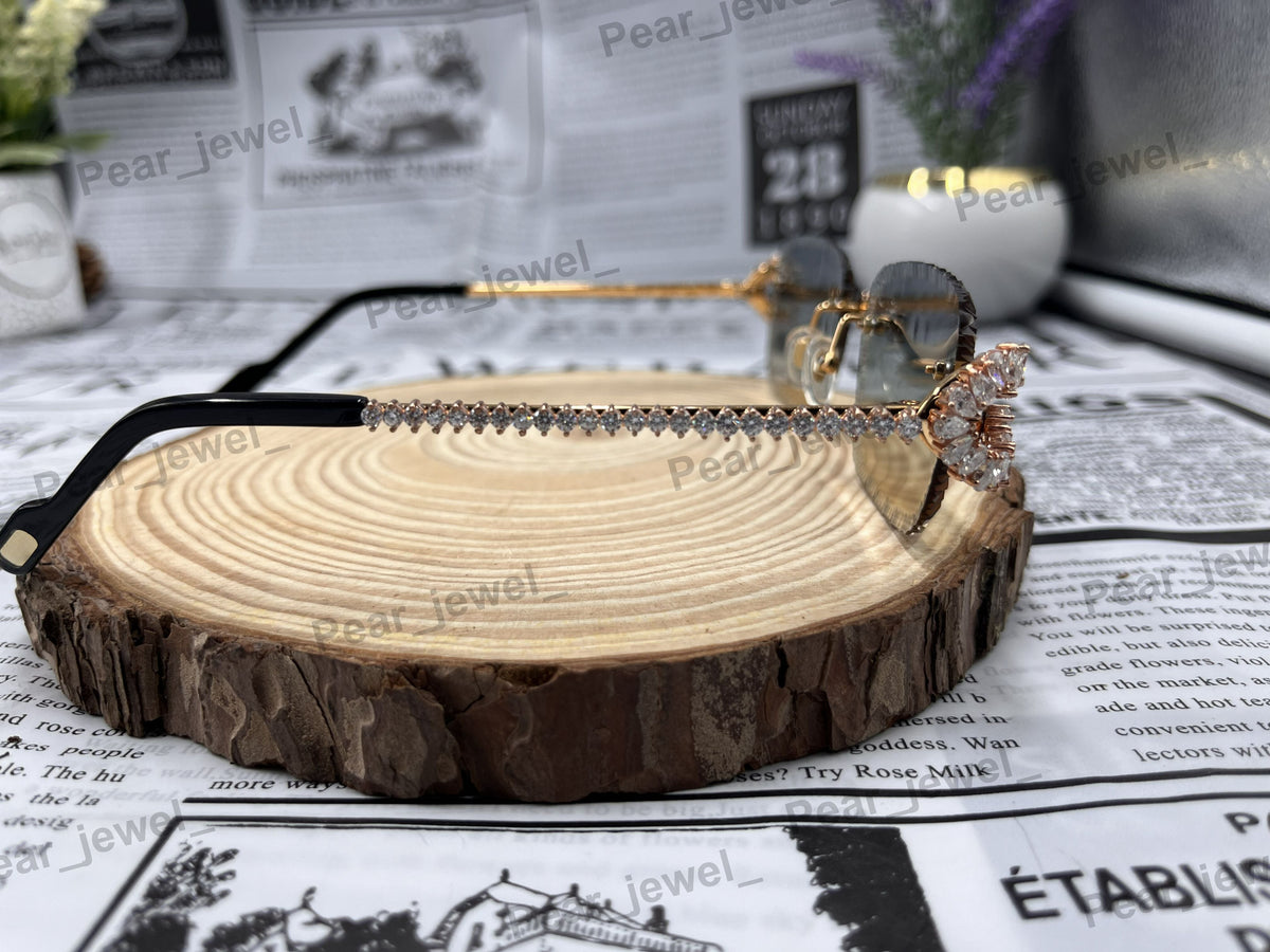 Iced Out Luxury Rimless VVS Moissanite Diamond Statement Sunglasses For Unisex wear