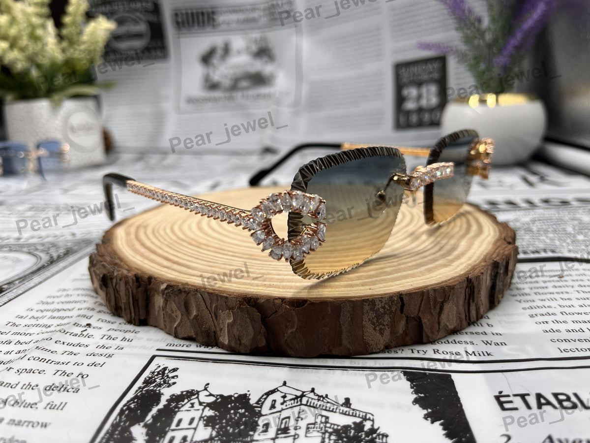 Iced Out Luxury Rimless VVS Moissanite Diamond Statement Sunglasses For Unisex wear
