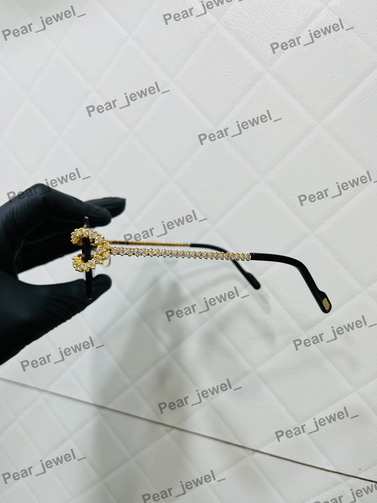 Iced Out VVS Moissanite Diamond Rimless Sunglasses 925 Silver HipHop Shades