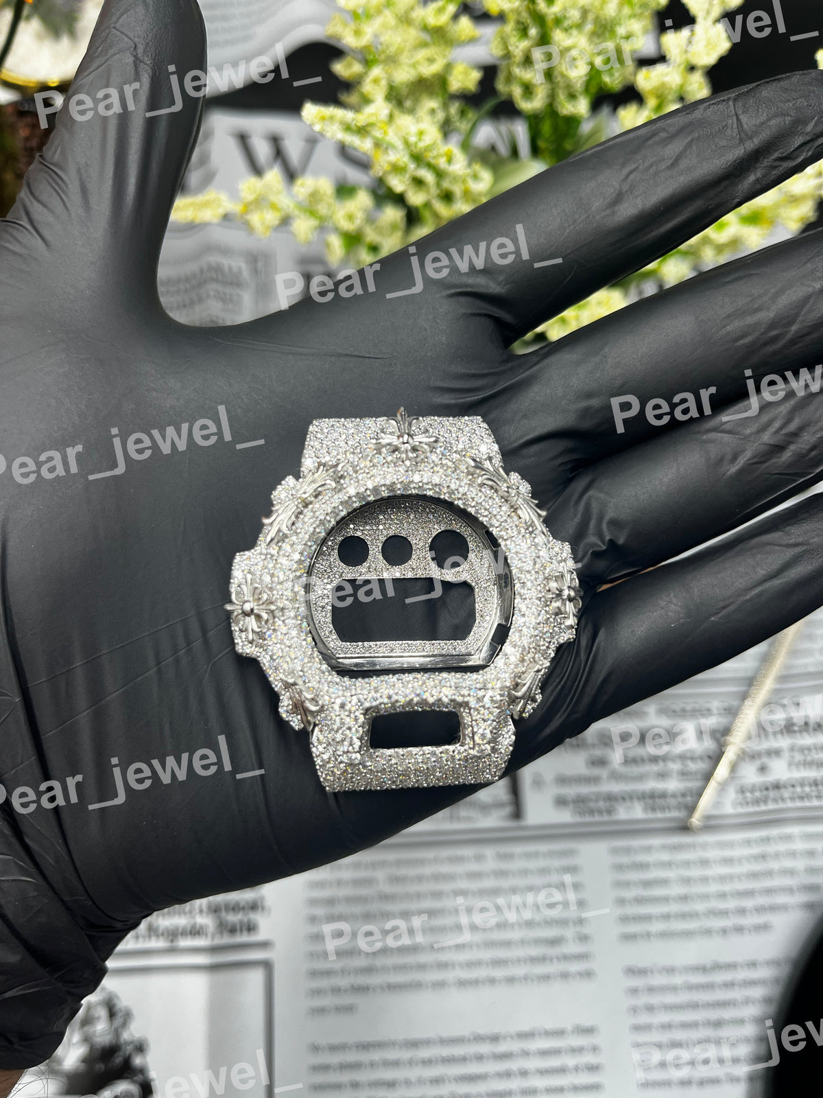 Iced Out Watch Bezel In Moissanite Diamond | 6900 Style Upgrade