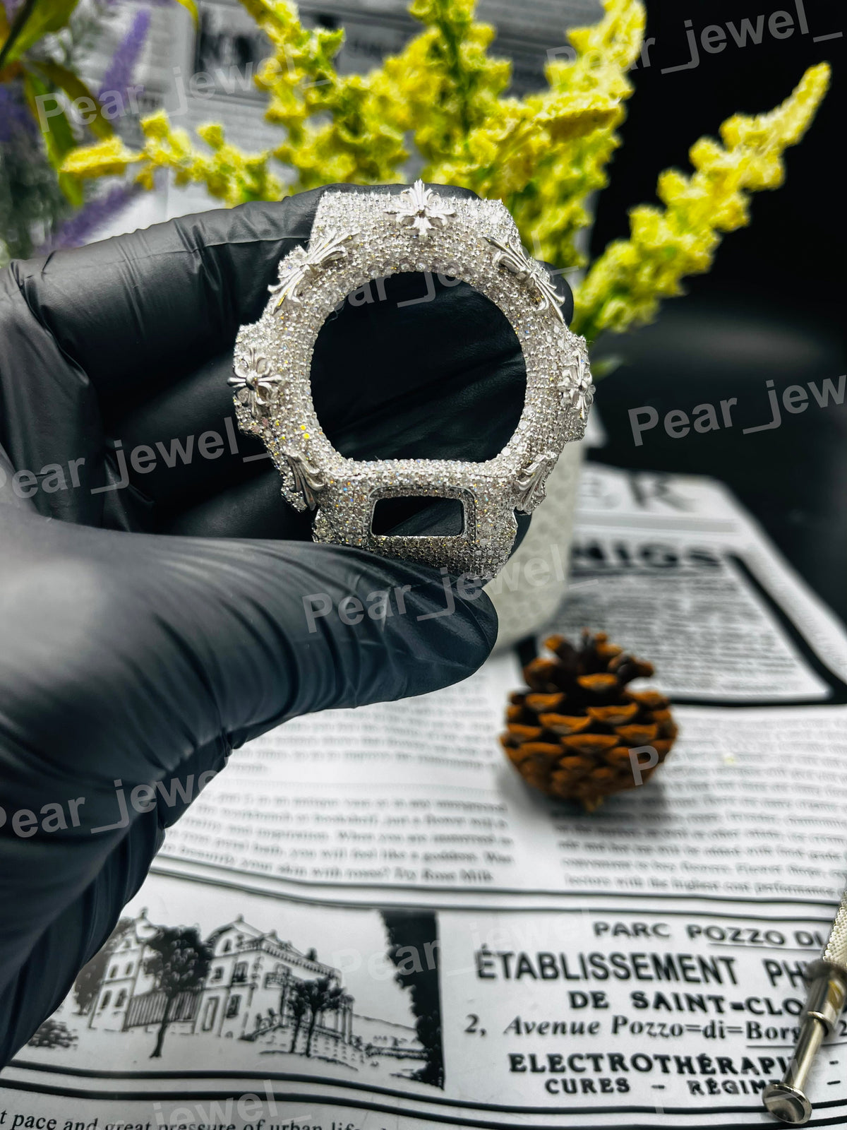 Iced Out Watch Bezel In Moissanite Diamond | 6900 Style Upgrade