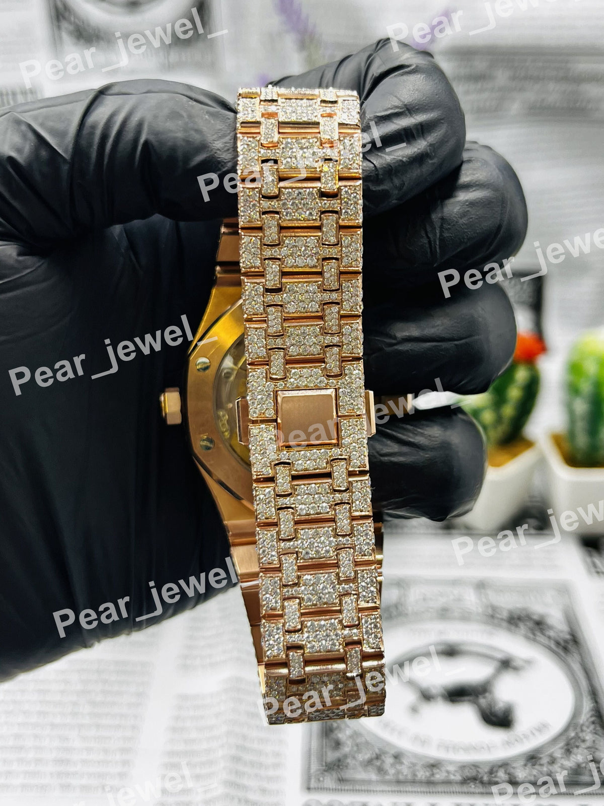 Stainless Steel Iced Out VVS Moissanite Diamond Bust Down watch For Men Wear